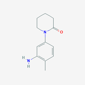 molecular formula C12H16N2O B12314647 1-(3-Amino-4-methylphenyl)piperidin-2-one 