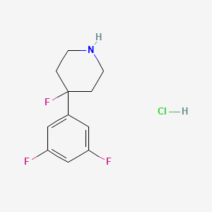 molecular formula C11H13ClF3N B12314653 4-(3,5-Difluorophenyl)-4-fluoropiperidine hydrochloride 