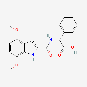 molecular formula C19H18N2O5 B12314674 2-[(4,7-dimethoxy-1H-indol-2-yl)formamido]-2-phenylacetic acid 