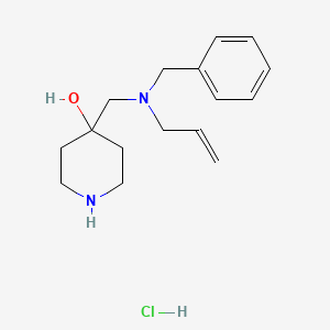 molecular formula C16H25ClN2O B12314691 4-((Allyl(benzyl)amino)methyl)piperidin-4-ol hydrochloride 