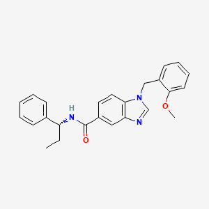 molecular formula C25H25N3O2 B12314706 1-[(2-methoxyphenyl)methyl]-N-[(1R)-1-phenylpropyl]-1H-1,3-benzodiazole-5-carboxamide 