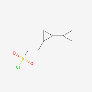 rac-2-[(1R,2R)-2-cyclopropylcyclopropyl]ethane-1-sulfonyl chloride, trans