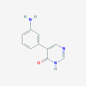 molecular formula C10H9N3O B12314720 5-(3-Aminophenyl)pyrimidin-4-ol 