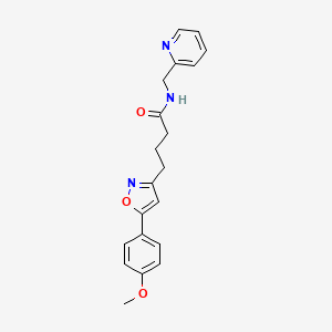 molecular formula C20H21N3O3 B1231474 4-[5-(4-甲氧基苯基)-3-异恶唑基]-N-(2-吡啶基甲基)丁酰胺 