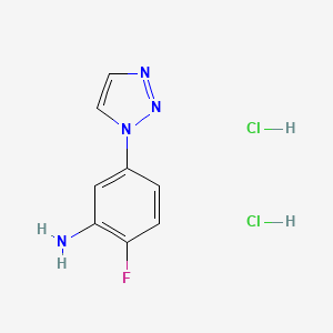 2-fluoro-5-(1H-1,2,3-triazol-1-yl)aniline dihydrochloride