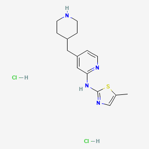 molecular formula C15H22Cl2N4S B12314763 5-methyl-N-(4-(piperidin-4-ylmethyl)pyridin-2-yl)thiazol-2-amine dihydrochloride 