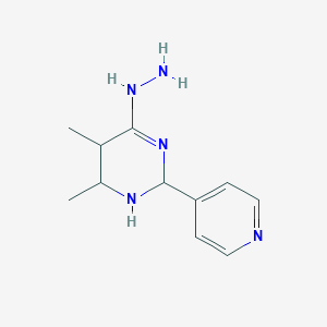 molecular formula C11H17N5 B12314854 (5,6-Dimethyl-2-pyridin-4-yl-1,2,5,6-tetrahydropyrimidin-4-yl)hydrazine 