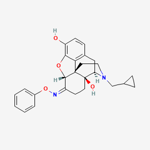 molecular formula C26H28N2O4 B1231488 (4R,4aS,7Z,7aR,12bS)-3-(cyclopropylmethyl)-7-phenoxyimino-2,4,5,6,7a,13-hexahydro-1H-4,12-methanobenzofuro[3,2-e]isoquinoline-4a,9-diol 