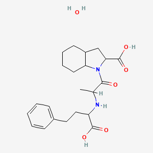 1-[2-[(1-Carboxy-3-phenylpropyl)amino]propanoyl]-2,3,3a,4,5,6,7,7a-octahydroindole-2-carboxylic acid;hydrate