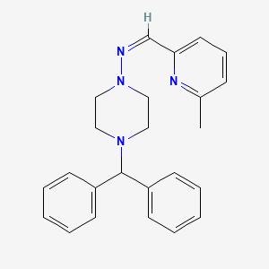 molecular formula C24H26N4 B1231491 (Z)-N-(4-benzhydrylpiperazin-1-yl)-1-(6-methylpyridin-2-yl)methanimine 