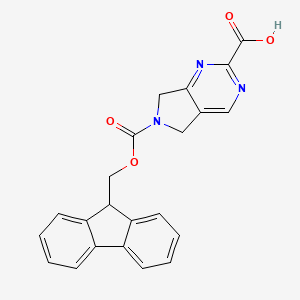 molecular formula C22H17N3O4 B12314941 6-{[(9H-fluoren-9-yl)methoxy]carbonyl}-5H,6H,7H-pyrrolo[3,4-d]pyrimidine-2-carboxylic acid 