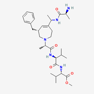 2-[3-Benzyl-5-(1-alanyl-aminoethyl)-2,3,6,7-tetrahydro-1H-azepin-1-YL]-1-oxopropyl-valinyl-valine-methylester