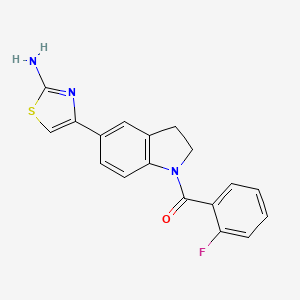 molecular formula C18H14FN3OS B12314968 (5-(2-Aminothiazol-4-yl)indolin-1-yl)(2-fluorophenyl)methanone 