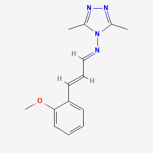 molecular formula C14H16N4O B1231497 (3,5-Dimethyl-[1,2,4]triazol-4-yl)-[3-(2-methoxy-phenyl)-allylidene]-amine 