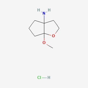 rac-(3aR,6aS)-6a-methoxy-hexahydro-2H-cyclopenta[b]furan-3a-amine hydrochloride, cis