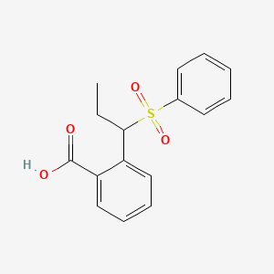 molecular formula C16H16O4S B1231508 2-[1-(Phenylsulfonyl)propyl]benzoic acid 