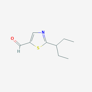 molecular formula C9H13NOS B12315147 2-(Pentan-3-yl)-1,3-thiazole-5-carbaldehyde 