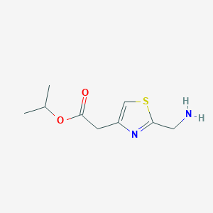 molecular formula C9H14N2O2S B12315162 Propan-2-yl 2-[2-(aminomethyl)-1,3-thiazol-4-yl]acetate 