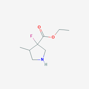 molecular formula C8H14FNO2 B12315182 Ethyl 3-fluoro-4-methylpyrrolidine-3-carboxylate 