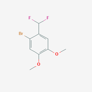 molecular formula C9H9BrF2O2 B12315193 1-Bromo-2-(difluoromethyl)-4,5-dimethoxybenzene 