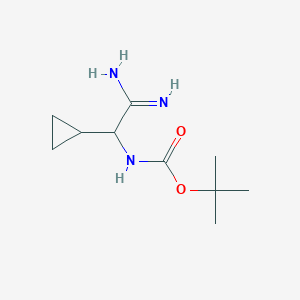 molecular formula C10H19N3O2 B12315280 tert-butyl N-[carbamimidoyl(cyclopropyl)methyl]carbamate 