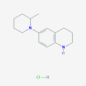 molecular formula C15H23ClN2 B12315341 6-(2-Methylpiperidin-1-yl)-1,2,3,4-tetrahydroquinoline hydrochloride 