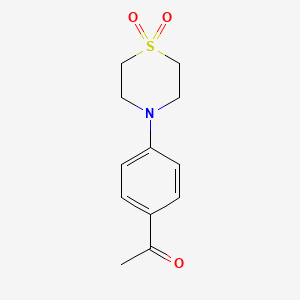 molecular formula C12H15NO3S B12315354 4-(4-Acetylphenyl)-1lambda6-thiomorpholine-1,1-dione 