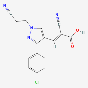 3-[3-(4-chlorophenyl)-1-(2-cyanoethyl)-1H-pyrazol-4-yl]-2-cyanoprop-2-enoic acid