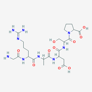 1-[2-[[2-[2-[[2-[(2-aminoacetyl)amino]-5-(diaminomethylideneamino)pentanoyl]amino]propanoylamino]-3-carboxypropanoyl]amino]-3-hydroxypropanoyl]pyrrolidine-2-carboxylic acid