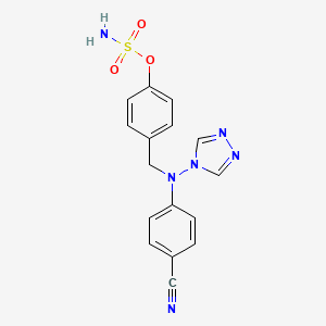 molecular formula C16H14N6O3S B1231548 4-{[(4-Cyanophenyl)(4H-1,2,4-triazol-4-YL)amino]methyl}phenyl sulfamate 