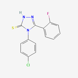 molecular formula C14H9ClFN3S B12315558 4-(4-chlorophenyl)-5-(2-fluorophenyl)-4H-1,2,4-triazole-3-thiol 