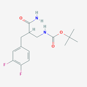 molecular formula C15H20F2N2O3 B12315563 tert-Butyl N-{2-carbamoyl-2-[(3,4-difluorophenyl)methyl]ethyl}carbamate 