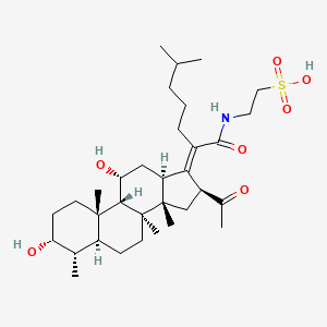 2-[[(2Z)-2-[(3R,4S,5S,8S,9S,10S,11R,13R,14S,16S)-16-acetyl-3,11-dihydroxy-4,8,10,14-tetramethyl-2,3,4,5,6,7,9,11,12,13,15,16-dodecahydro-1H-cyclopenta[a]phenanthren-17-ylidene]-6-methylheptanoyl]amino]ethanesulfonic acid