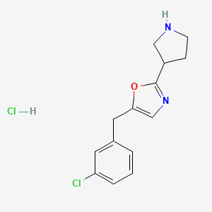 5-(3-Chlorobenzyl)-2-(pyrrolidin-3-yl)oxazole hydrochloride