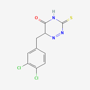 molecular formula C10H7Cl2N3OS B12315602 6-[(3,4-Dichlorophenyl)methyl]-3-sulfanylidene-4,6-dihydro-1,2,4-triazin-5-one 