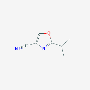 molecular formula C7H8N2O B12315606 2-propan-2-yl-1,3-oxazole-4-carbonitrile 