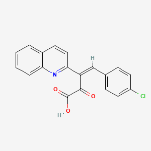 molecular formula C19H12ClNO3 B12315619 4-(4-Chlorophenyl)-2-oxo-3-(quinolin-2-yl)but-3-enoic acid 