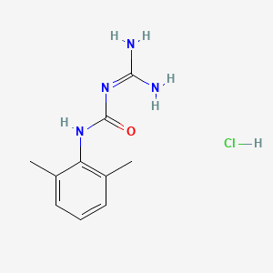 molecular formula C10H15ClN4O B1231563 Urea, N-(aminoiminomethyl)-N'-(2,6-dimethylphenyl)-, monohydrochloride CAS No. 68407-08-9