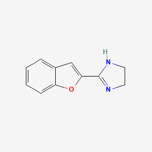 molecular formula C11H10N2O B1231564 1H-Imidazole, 2-(2-benzofuranyl)-4,5-dihydro- CAS No. 72583-92-7