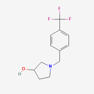 molecular formula C12H14F3NO B12315640 1-{[4-(Trifluoromethyl)phenyl]methyl}pyrrolidin-3-ol 