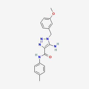 molecular formula C18H19N5O2 B1231567 5-amino-1-[(3-methoxyphenyl)methyl]-N-(4-methylphenyl)-4-triazolecarboxamide 