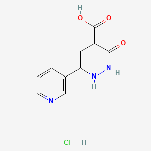 molecular formula C10H12ClN3O3 B12315679 3-Oxo-6-pyridin-3-yldiazinane-4-carboxylic acid;hydrochloride 