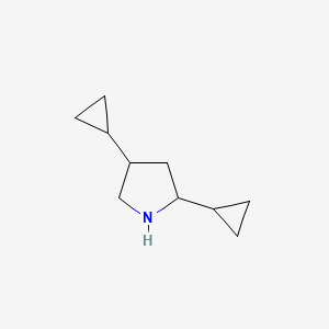 molecular formula C10H17N B12315696 rac-(2R,4S)-2,4-dicyclopropylpyrrolidine, cis 