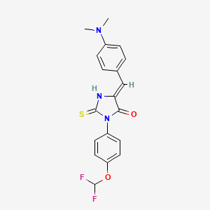 molecular formula C19H17F2N3O2S B12315706 3-[4-(Difluoromethoxy)phenyl]-5-{[4-(dimethylamino)phenyl]methylidene}-2-sulfanylideneimidazolidin-4-one 