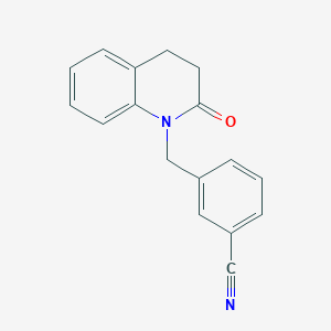 molecular formula C17H14N2O B12315714 3-[(2-Oxo-1,2,3,4-tetrahydroquinolin-1-yl)methyl]benzonitrile 