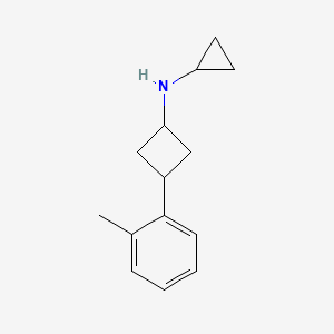 molecular formula C14H19N B12315728 N-cyclopropyl-3-(2-methylphenyl)cyclobutan-1-amine 