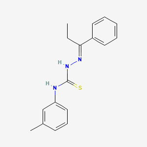 molecular formula C17H19N3S B1231573 1-(间甲苯基)-3-(1-苯丙基亚氨基)硫脲 