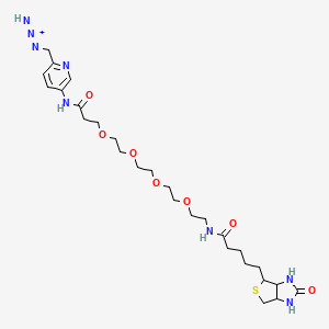 Imino-[[5-[3-[2-[2-[2-[2-[5-(2-oxo-1,3,3a,4,6,6a-hexahydrothieno[3,4-d]imidazol-4-yl)pentanoylamino]ethoxy]ethoxy]ethoxy]ethoxy]propanoylamino]pyridin-2-yl]methylimino]azanium