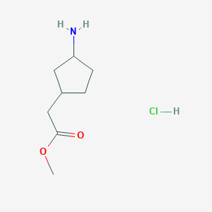 molecular formula C8H16ClNO2 B12315797 Methyl 2-(3-aminocyclopentyl)acetate hydrochloride CAS No. 2137637-94-4