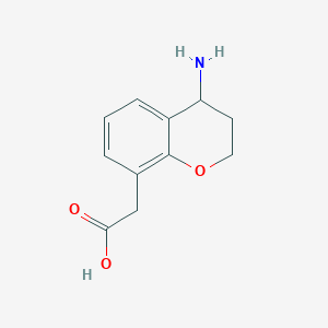 molecular formula C11H13NO3 B12315828 2-(4-Amino-3,4-dihydro-2H-1-benzopyran-8-yl)acetic acid 